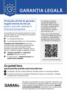 Garanția legală - notificare armonizată UE: protecția oferită de garanția legală minimă de doi ani pentru bunurile vândute în Uniunea Europeană